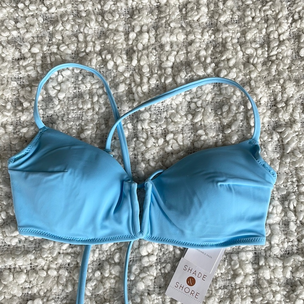 Blue bikini top